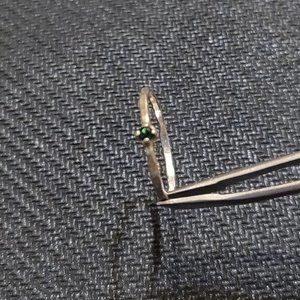 Sterling Silver Delicate Emerald Ring